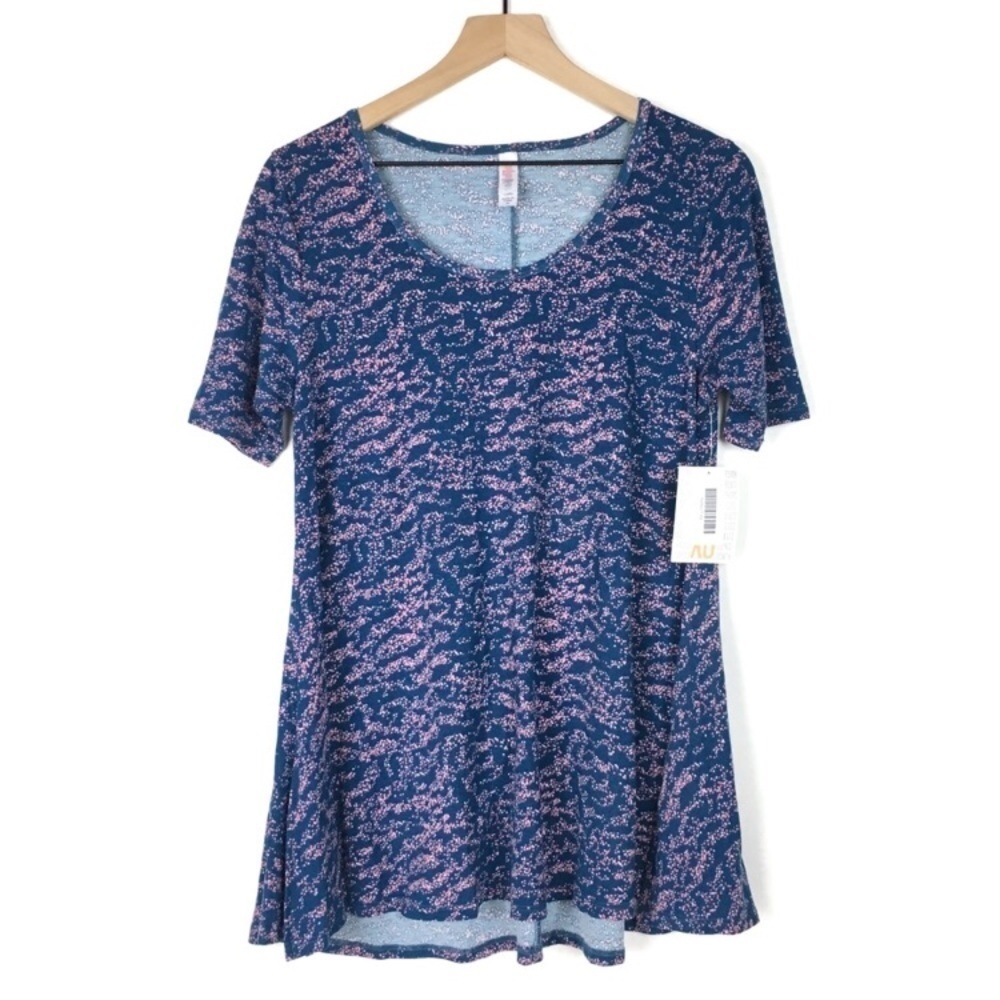 LULAROE Perfect T Tunic Top Swing Original Design Dots Elbow Sleeve Size XS NWT